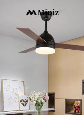 现代简约中古风扇灯厅美式复古厅餐桌灯具SKO客餐厅室吊饭卧扇灯