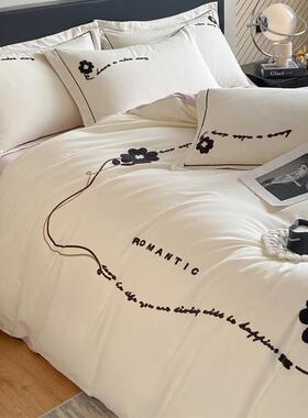 秋冬季加磨笠毛厚纯棉床上四件套100全棉床单AL101115被套床品轻