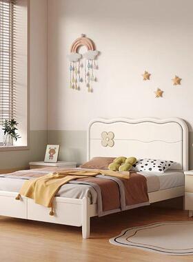 全实儿童床橡木床小奶油风1.5m男孩室家用63682木女孩1.2m户卧型