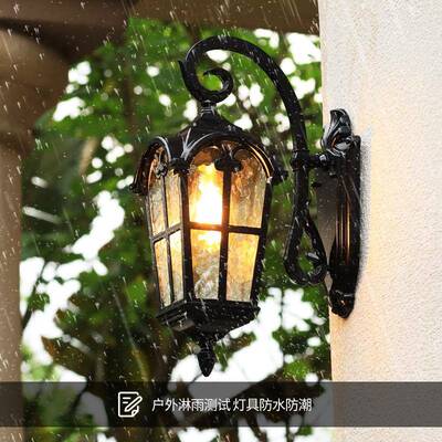 太阳能户外壁灯水美式大门台口50外墙防别墅院花园室外庭阳欧式墙