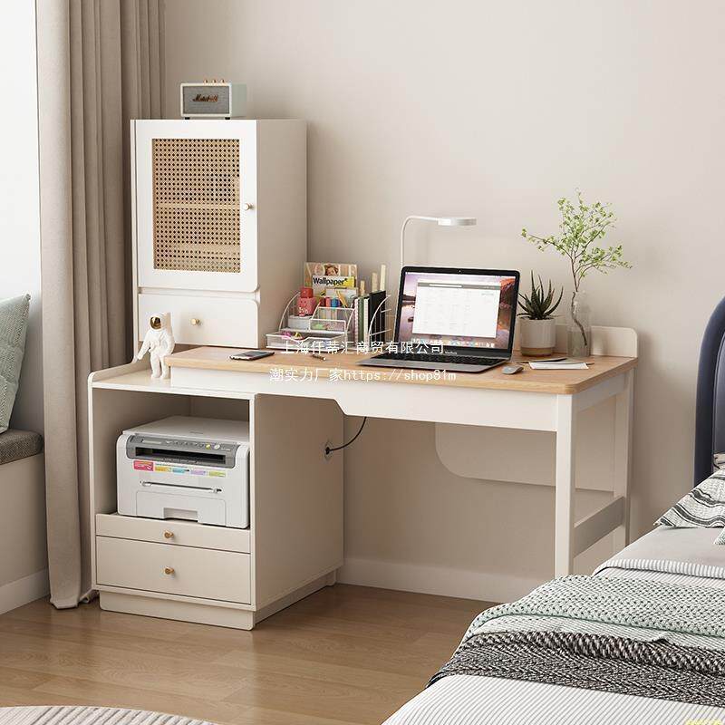 卧室桌转角伸缩写桌字家用放电脑一体习桌书架打印84611书机成学