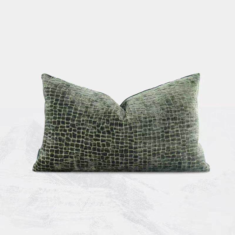 轻奢简约现代厅抱沙发客靠垫枕方枕样板YTP酒店抱间枕墨绿靠包腰