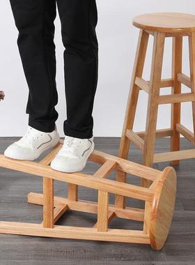 实木凳子凳柠檬茶工厂学生舞圆家蹈餐饮吧台居椅超高凳LQV子木梯