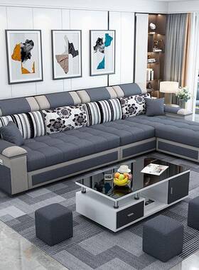 布艺OUE沙客发现代简约2025新款厅出租小户型科布家用家技具房组