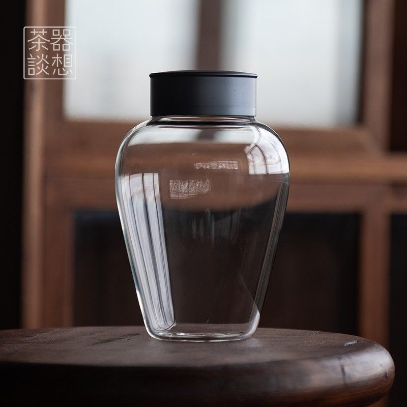 器想玻璃茶叶罐茶罐大号透明加厚合金盖家用储藏罐子密封保鲜家用