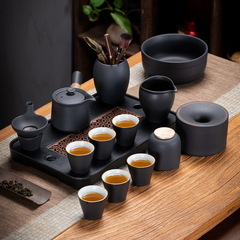 黑陶功夫茶具套装家用客厅泡茶陶瓷茶壶茶杯茶盘简易中式小套装