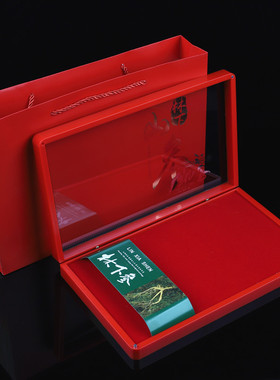 林下参包装盒开窗礼盒人参野山参礼品盒红色配礼袋空盒子