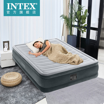 intex充气床双人家用气垫床简易单人折叠床内置电动打地铺冲气床