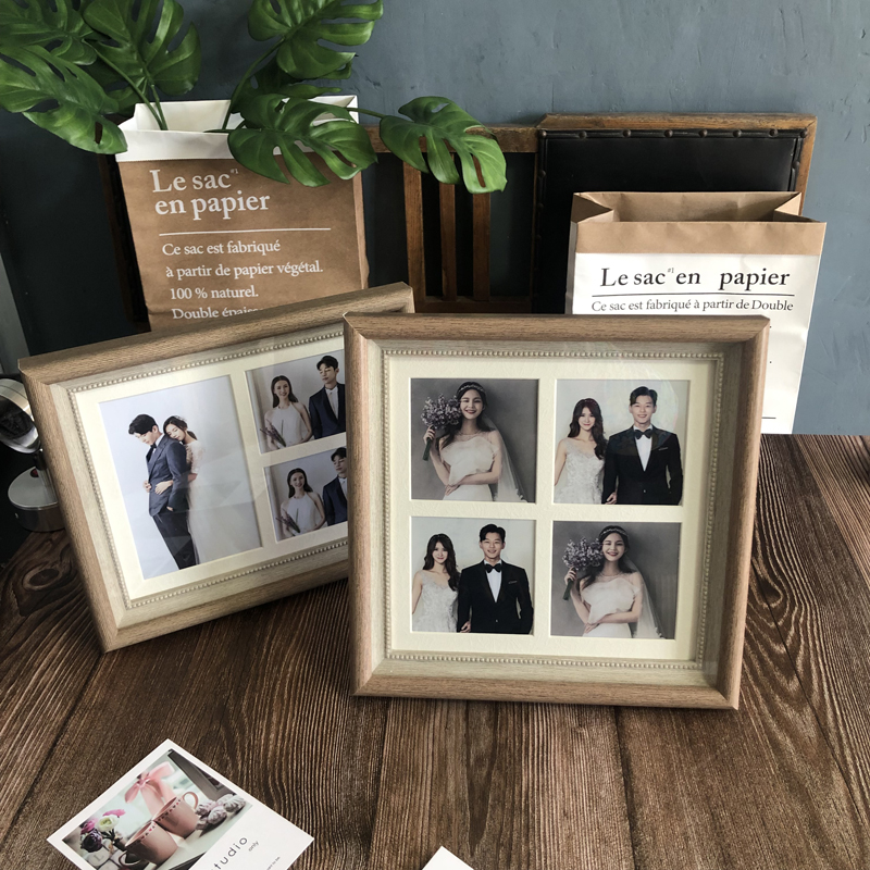 爱唯伊 6寸8寸复古影楼婚纱相框创意组合宝宝儿童像架 桌面摆台