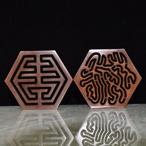 精品六角香篆香海铜香篆9.8cm苏工仿古打香篆铜器香道用品印香图