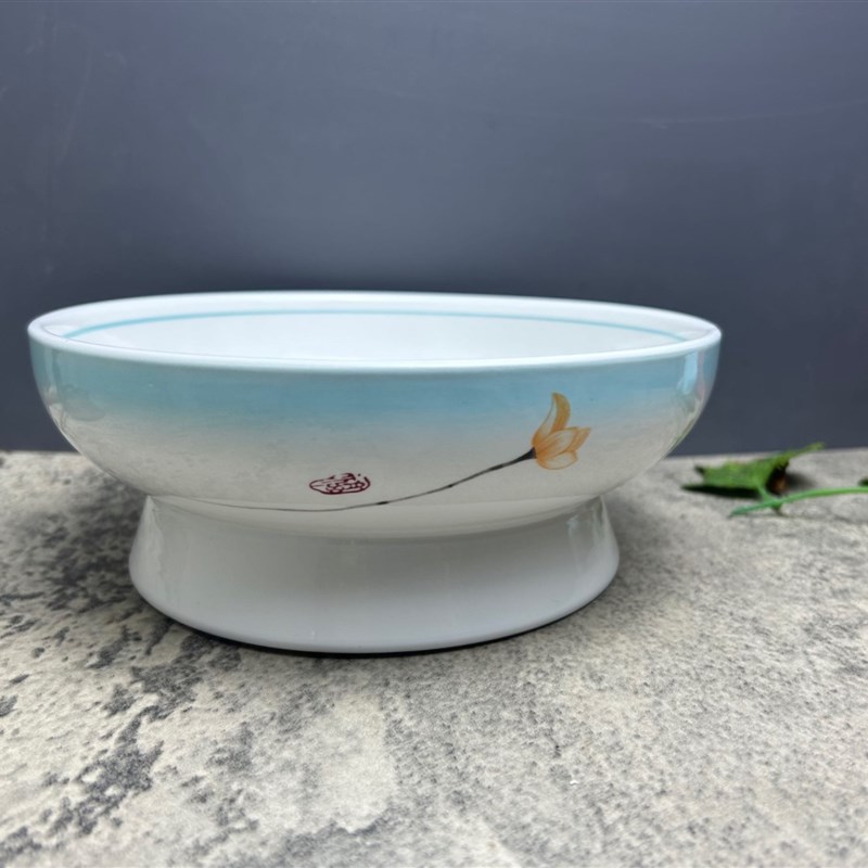 简洁高脚盘星级餐具酒店陶瓷明档凉菜盘创意盘子冷菜盘大汤盘凉菜