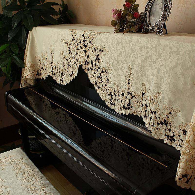 约钢琴罩罩轻防尘网红大气奢法式other蕾丝复古简钢琴盖布