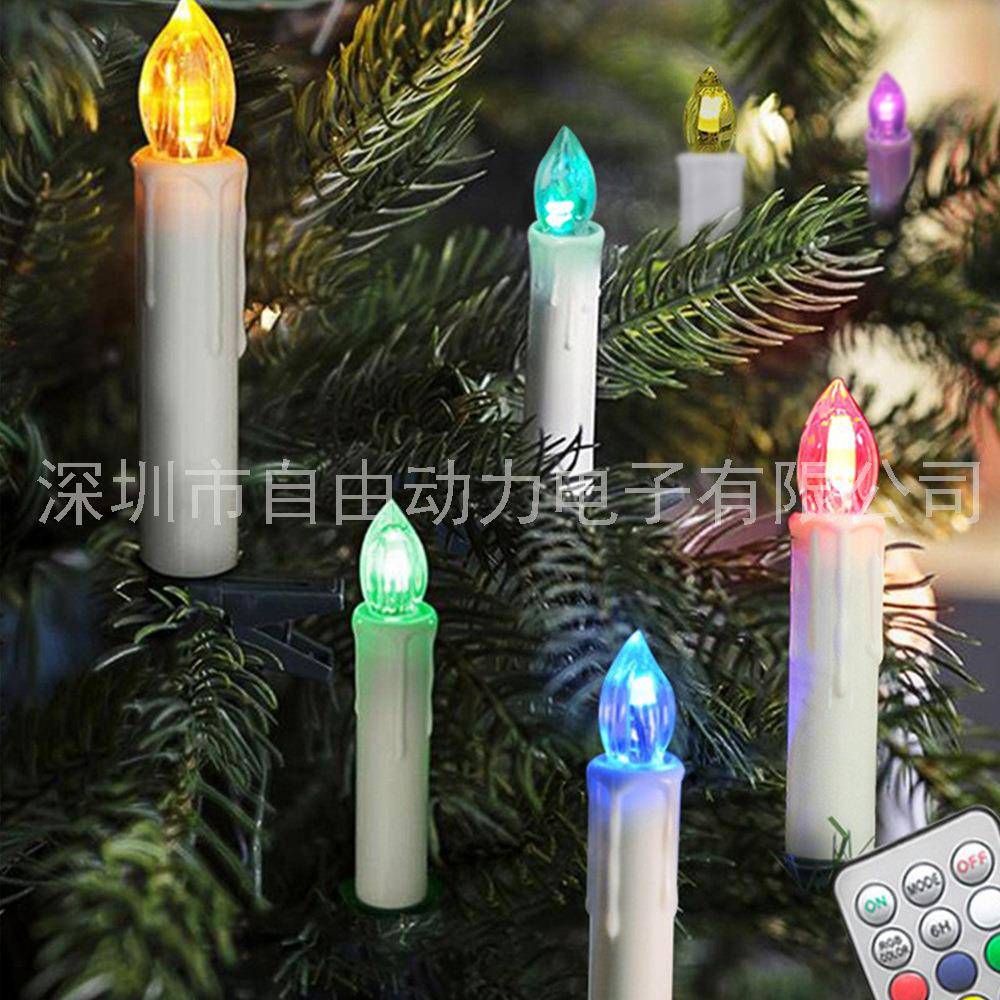 电子蜡烛节定时遥控GRB仿真led蜡烛灯万圣圣树诞LII家居摆件塑料