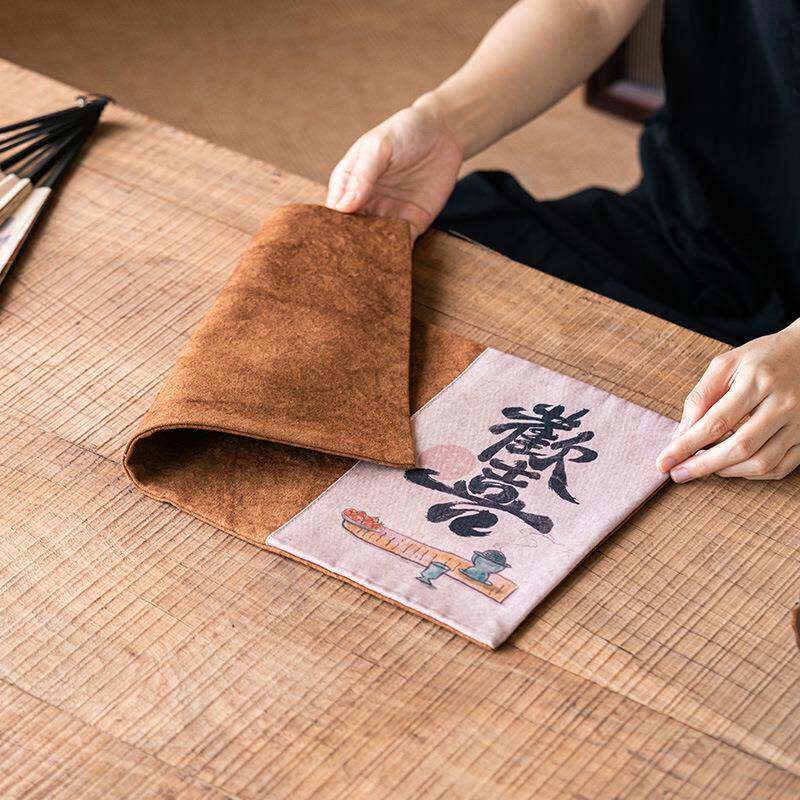 中式复帆布法茶席旗古轻奢茶室茶道配件单桌人XY-AA000干泡布垫子