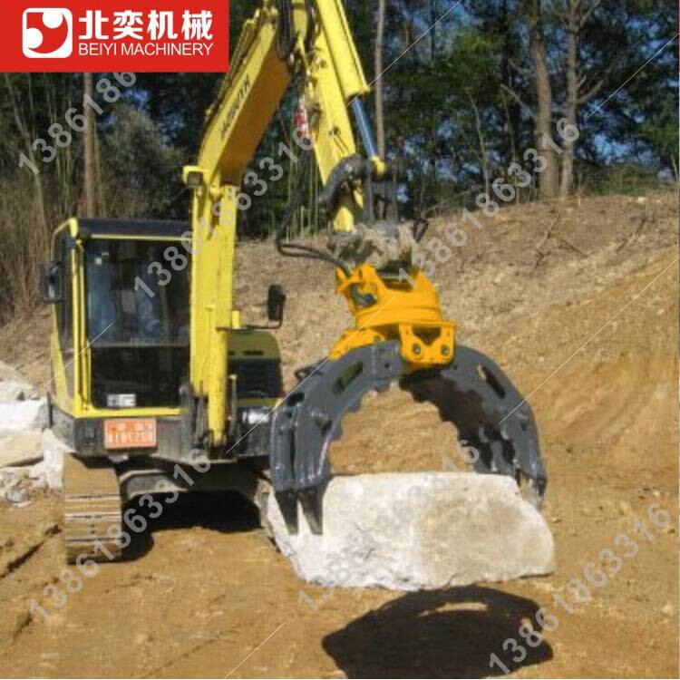 2026款抓废料轮式挖机抓木器 快速夹木头机器 旋转式抓木器