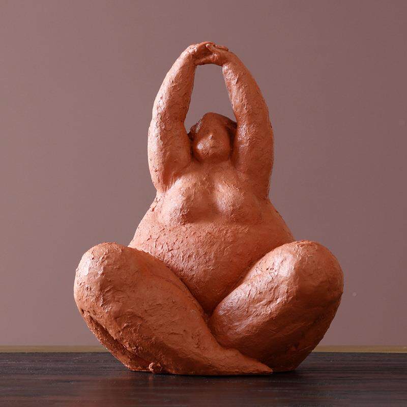 术意胖女人抽雕塑摆件酒创店售楼处样板间书架装GDW饰品象艺人物