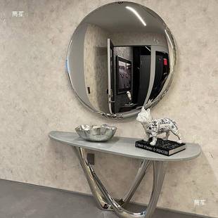 酒不锈钢圆609型化妆镜店梳妆台壁挂浴室镜子样房走廊墙面艺术板