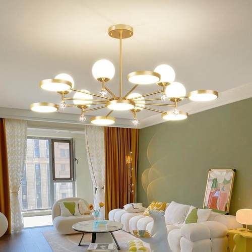 中具山灯大全客厅吊轻灯2025新款感年网红创意奢66809风餐厅灯