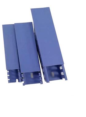 蓝色PVC料布线明槽方走线槽DCN线槽塑阻燃绝缘电柜行线槽40形45