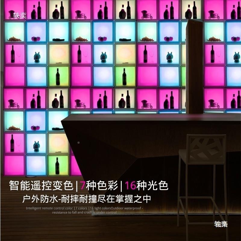 酒面吧LED发光酒柜酒气IAD氛创意酒桶香槟柜红架墙置物立架方形