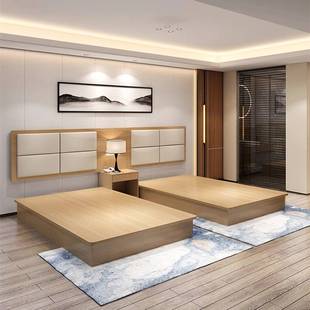 酒店标间全套家具标间快捷宾馆连锁公寓床出租屋客房旅馆单间双床