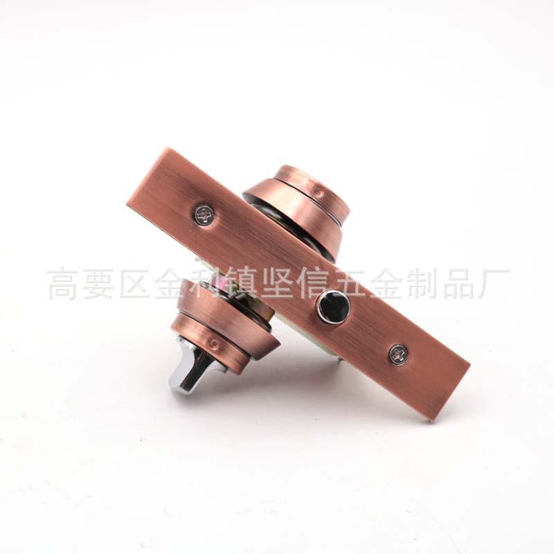 家直供有框门铜地锁玻璃门锁平锁圆舌方舌红古玻A-143D单璃头门双