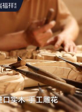 瑞福祥美式实木玄关柜柜门厅TOK隔断柜欧式沙发背几餐R厅物餐边43