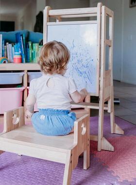 小宝脚凳母儿童洗手漱LIC凳宝洗手台阶垫脚婴洗实木学新子品