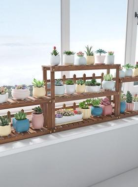 办物公室桌面实木肉飘SNC窗小花架子室内客多台厅阳台多层置架窗