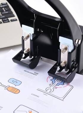 厂家直供重型手动省力BC-8807量双孔活本打打页孔器带尺圆孔黑色