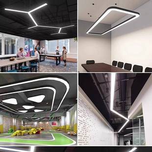大型会议厅led长条灯 办公室健身房台球厅氛围灯商场超市吊灯工程