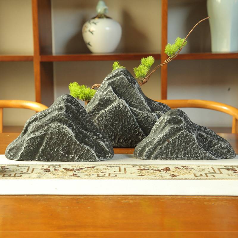 仿真苔藓泡沫石头道具假山绿植沙盘圆桌景观中式摆盘造景盆景装饰