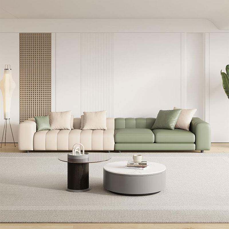 现代简约布艺沙发客厅组合钢琴键轻奢极简小户型直排家用皮艺沙发