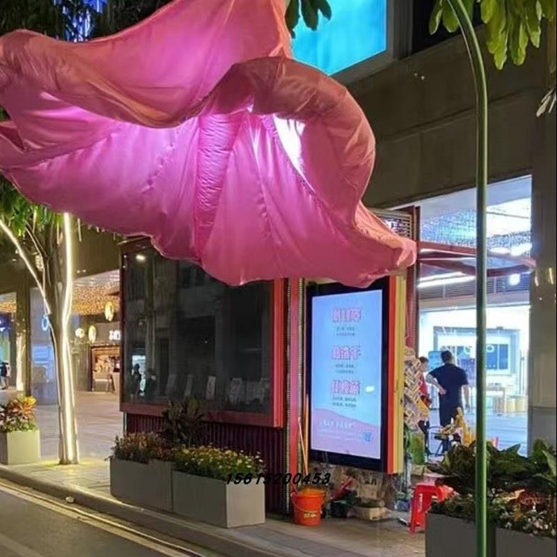 花朵气灯开合模体机械玫瑰花自动牵UDS牛红大型花感应人喇网叭