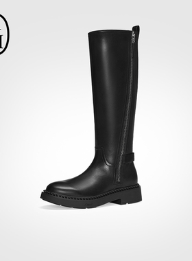 ASH女靴秋冬新款MADMAN真皮长筒靴女粗跟性感过膝长靴骑士靴