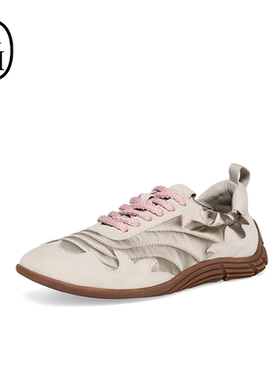 ASH女鞋2026春夏新款MIURA真皮休闲平底德训鞋女复古薄底单鞋