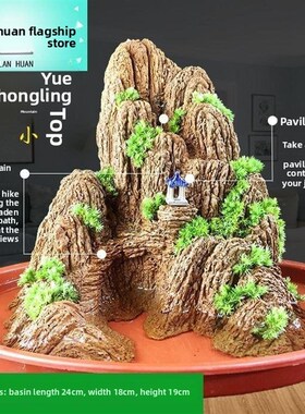 吸水石盆景上水石摆件鱼缸假山流水造景室内微景观奇石客厅观赏石