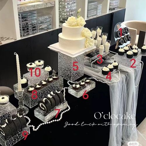 新款黑色压克力甜品台架子摆台展示架商务茶歇摆台婚礼茶歇摆台