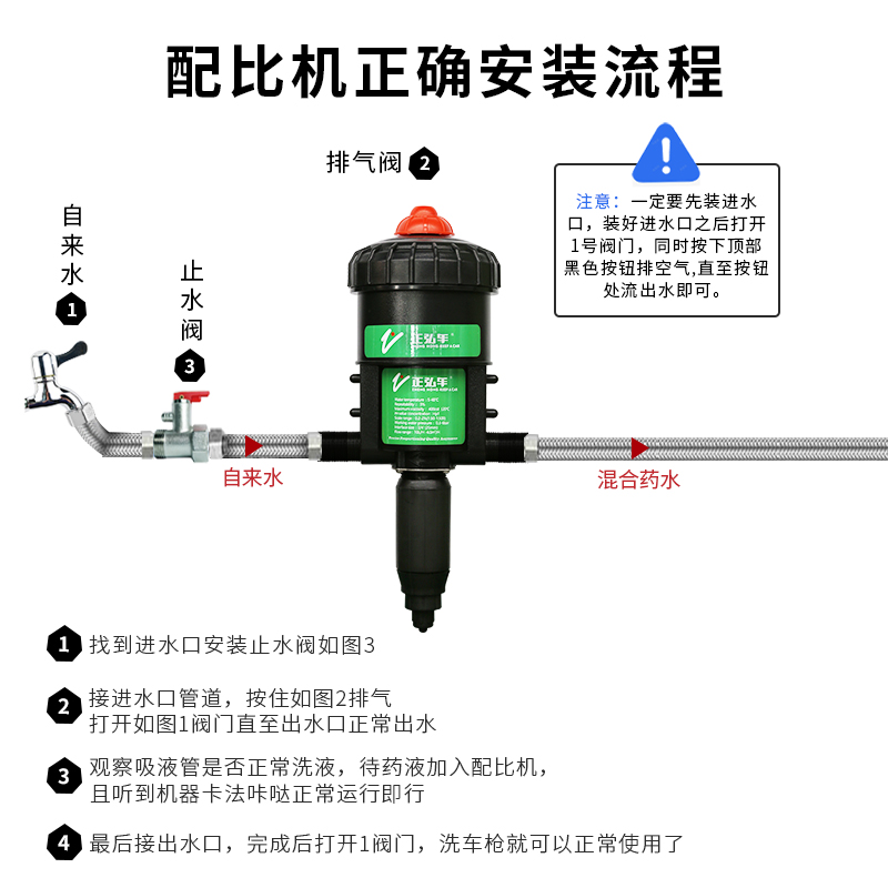 洗车液自动配比蜡水洗车泡沫蜡水自洁素洗车液泡沫分配机稀释器泵