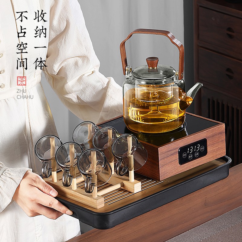 电陶炉煮茶壶202电热一体新款高硼硅玻璃耐高温烧水泡茶专用器具