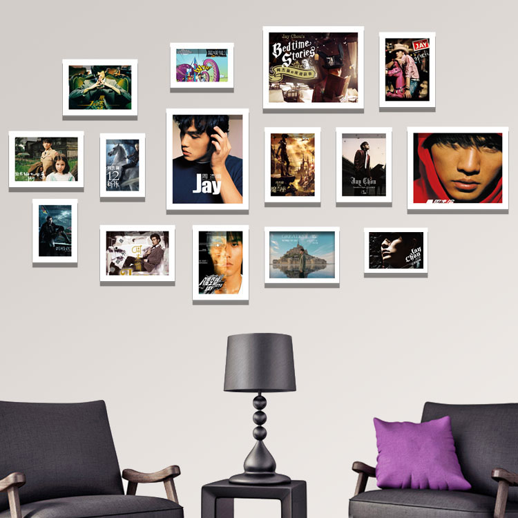 JY周杰伦15张新专辑相框海报挂画封面装饰画卧室宿舍照片墙壁画