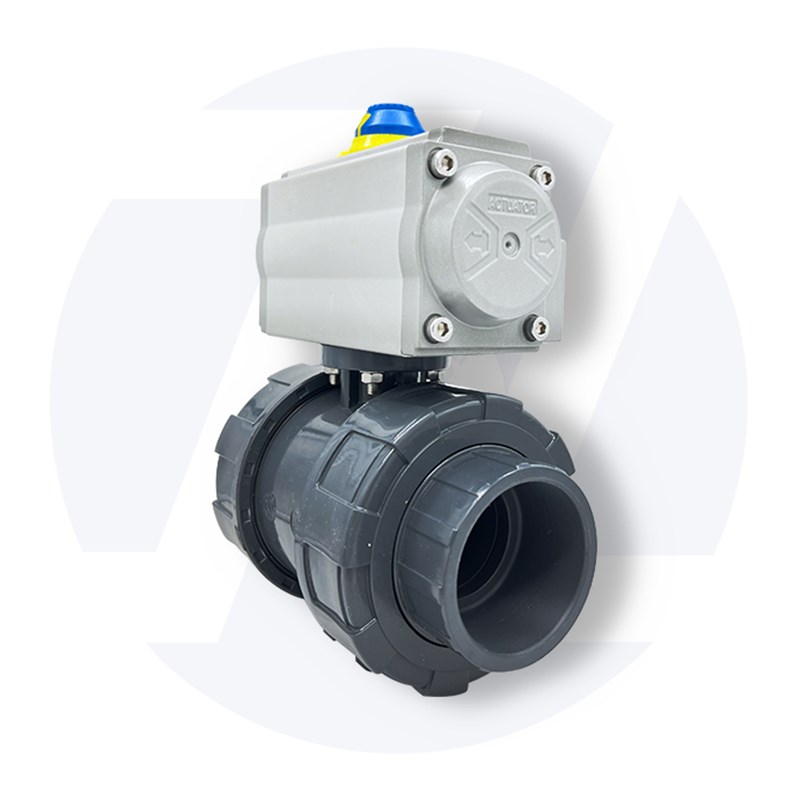 UPVC气动球UQ21F-1S由令气动塑料球耐腐蚀耐酸碱活接球