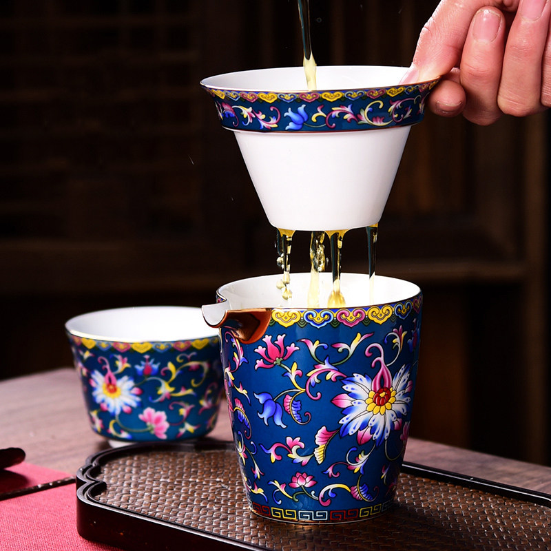 珐琅彩陶瓷茶漏茶滤网茶滤器创意滤茶器泡茶茶水分离器茶叶过滤器