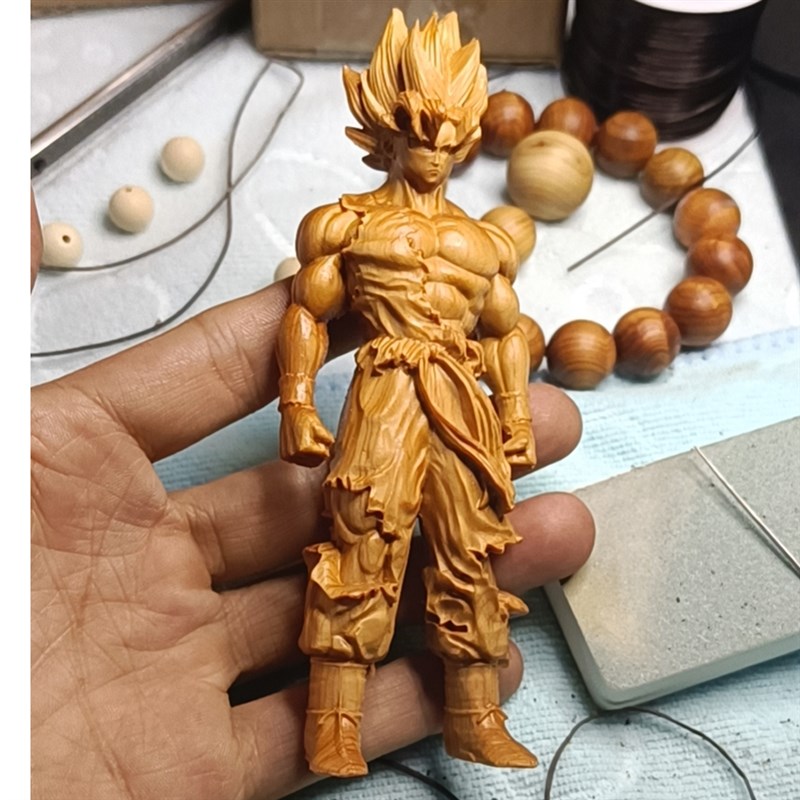 黄杨木齐天大圣孙悟空生肖猴手把件工艺品家居汽车战斗赛亚人摆件