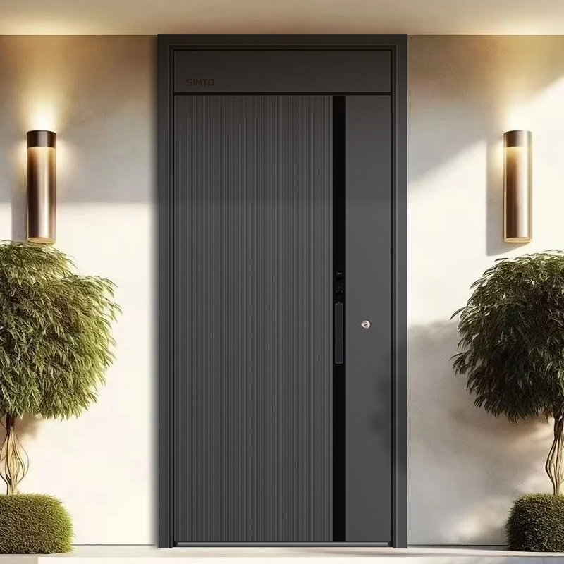 新多智能伸缩拉手甲级防盗门家用进入户3D人脸指纹锁入户子母大门