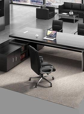 老板桌办公桌办YB210603椅组合简约总现代黑色经理桌裁主管桌大班