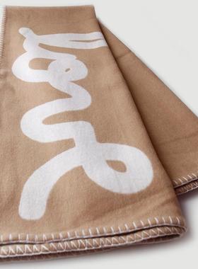 双提花羊毛子OBK混绒手毯包边梭织加厚保暖工w面ool内蒙古