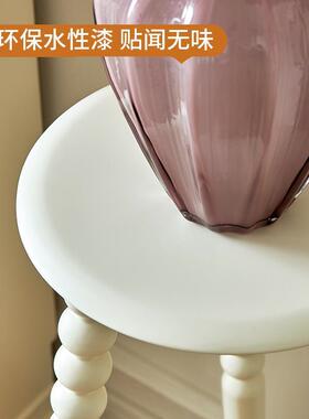 奶油风NMM白色全木实架子客厅落地式阳置物架台摆件架室花内花盆