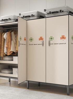 简易布柜家用卧室免安装折叠OVZ衣加厚粗全实钢架结耐加用新衣橱