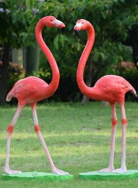 外大型落玻璃地钢雕景塑园林观户花园仿真动物火烈鸟摆件婚9351庆